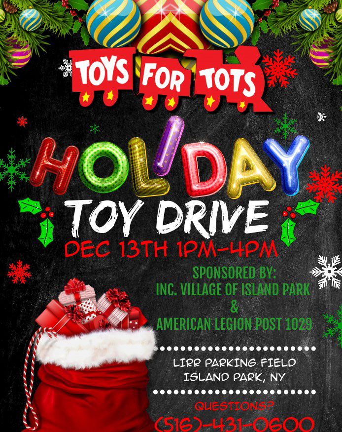 Toys For Tots Holiday Toy Drive flyer